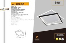 Plafoniera LED UNIVERSO C57-3C 39W 3120LM 3 Modi Colore Dimmerabile 44x53cm
