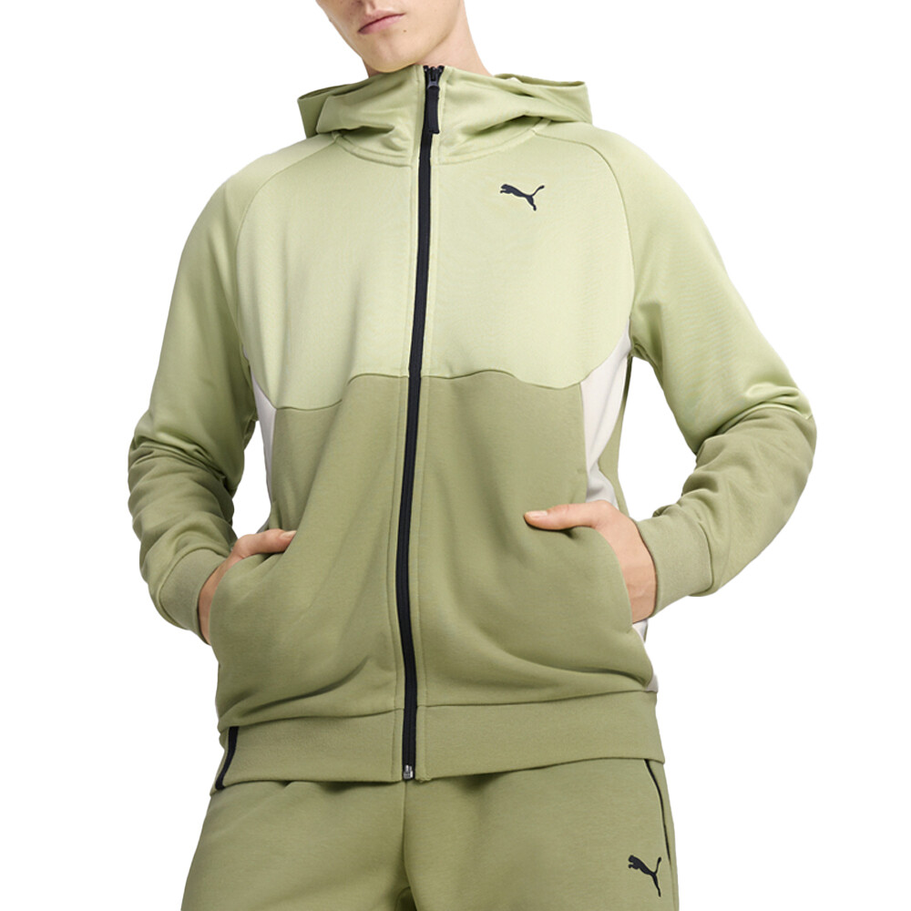Мужская зеленая повседневная спортивная верхняя одежда с капюшоном на молнии Puma Pumatech 62681340