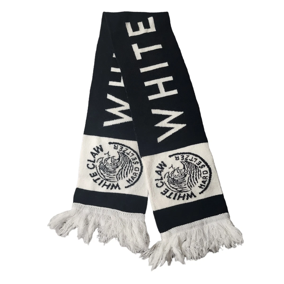White Claw Seltzer Knit Scarf - Black u0026amp; White Logo With Fringe Unisex |  eBay