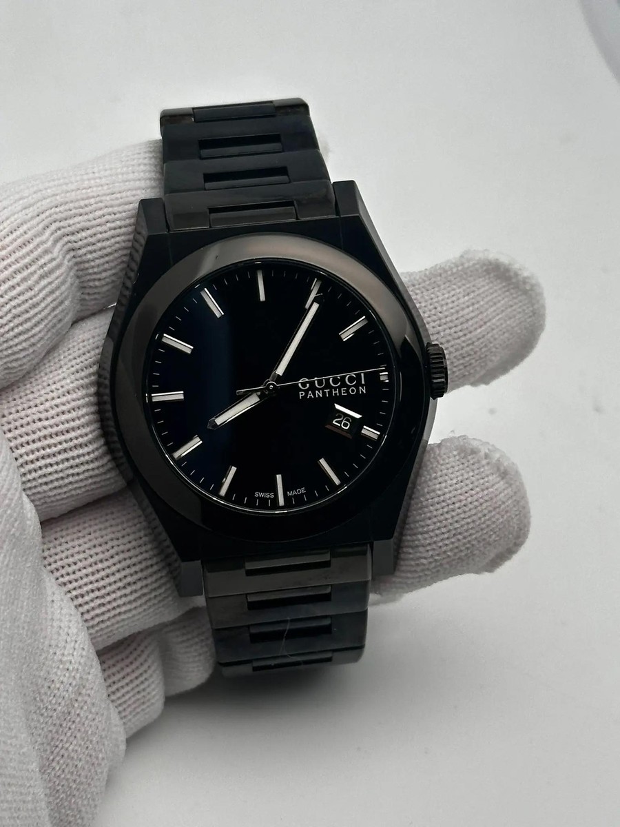 Gucci Pantheon 115 Black Ion Plated Steel Quartz Mens Watch