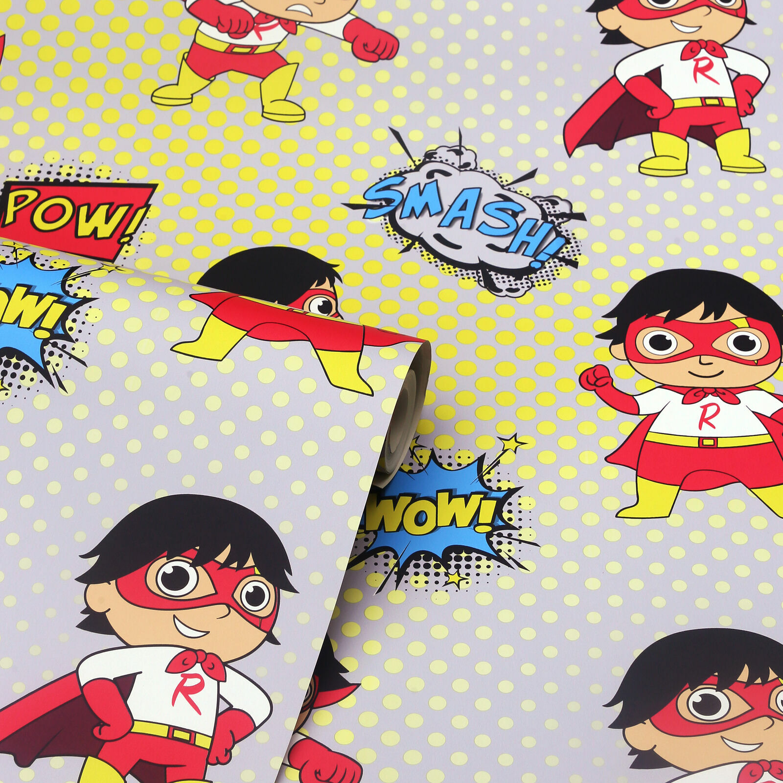 Childrens Superhero Cartoon Super Ryan's World Multi Colour Kids Wallpaper