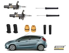 N° 4 Ammortizzatori Ford Fiesta 6 VI Anteriori e Posteriori + Cuffie Tamponi