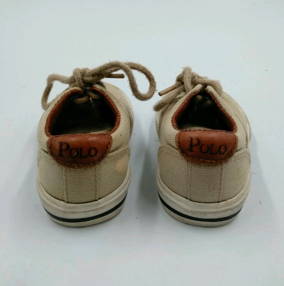 Zapatos de bebé POLO por Ralph Lauren talla 4 beige EE. UU. lona infantes niños POLO BEBÉ Foto 3 de 4