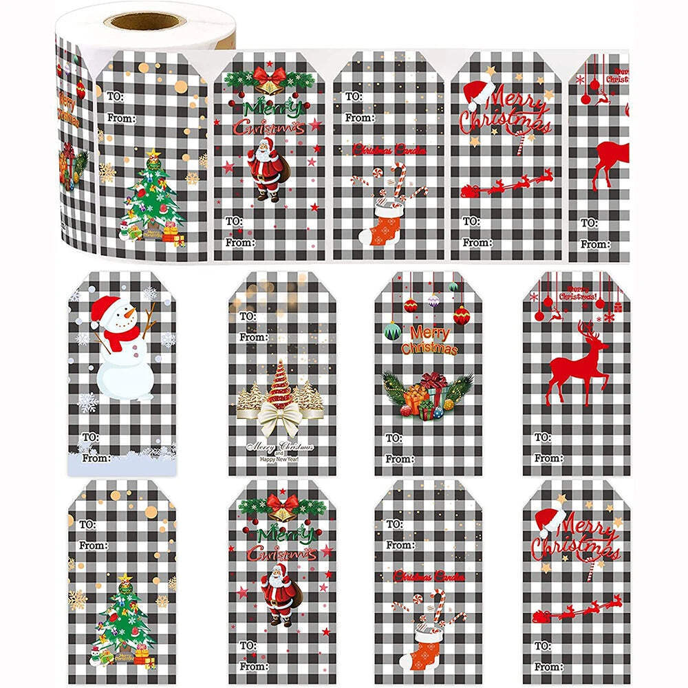50-300Pcs New Merry Christmas Gift Name Tags Present Seal Label Stickers Christm