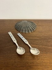 Alte Löffel 925 Silber Denmark A. Michelsen emailliert Mokkalöffel Blume 5712.27