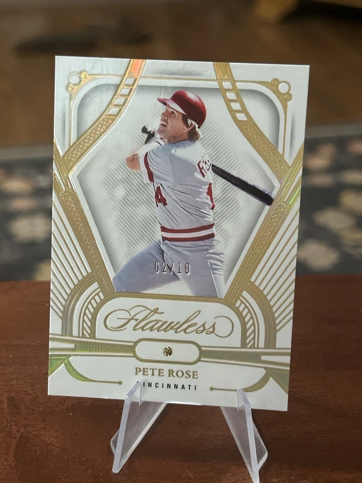 2024 Panini Flawless Pete Rose Diamond #/10 (ENVASADO) ¡Bonita tarjeta! RARO!! 🔥🔥 Foto 3 de 4