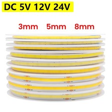 Image of COB LED Strip Light Flexible High Density 320-528LEDs/m 5V-24V UK Stock