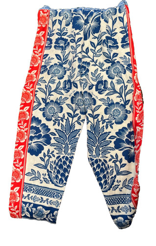 Gorgeous NWT Anthropologie Farm Rio Linen Pants Size L In Bright Floral Pattern