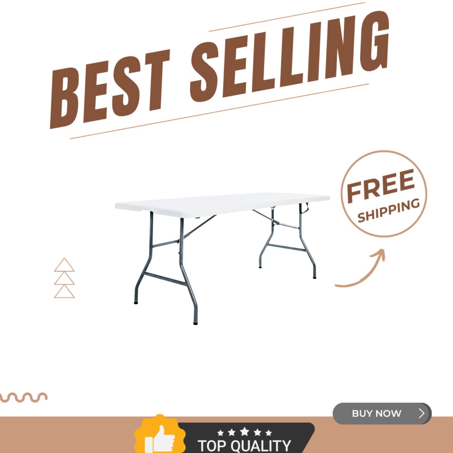 6-Foot Lightweight Folding Banquet Table for Events - Durable & Versatile