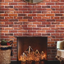 Brick Wallpaper Peel and Stick Red for 17.7" x 118",