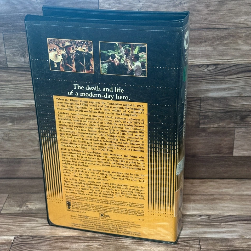The Killing Fields VHS Used Sam Waterston Drama War Oscar Warner Clamshell Foto 2 de 4