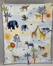 Vintage Handmade Beautiful Safari Baby Pattern Multicolored Quilt 222x180 cm