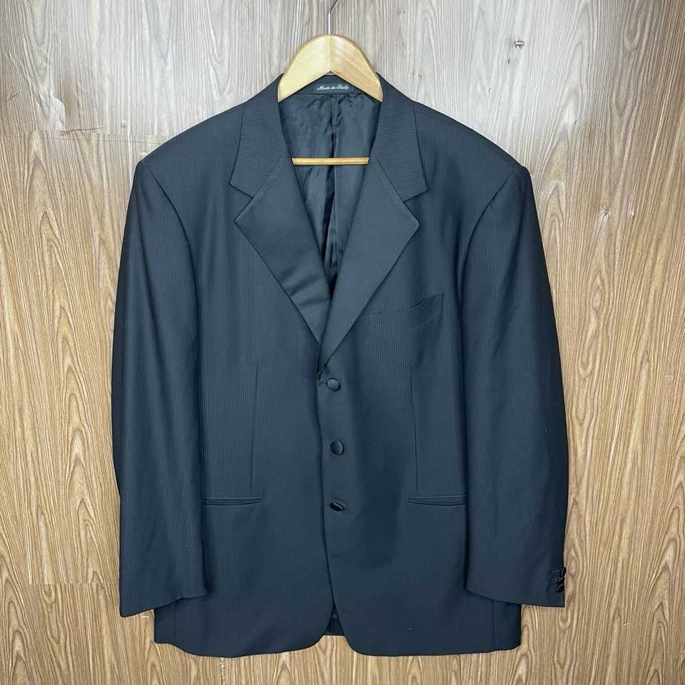 Traje de Esmoquin Pal Zileri Hecho en Italia 2 Piezas Para Hombre 48L Delgado 40x30 Negro Lana Zegna Foto 3 de 4