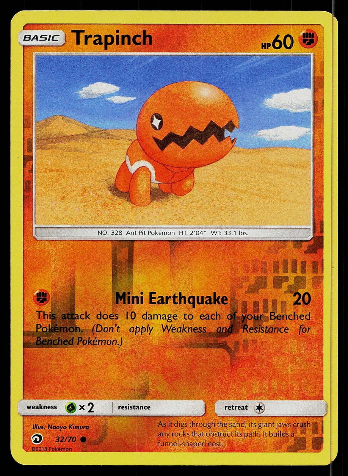 Pokemon Card Dragon Majesty Trapinch 32/70 Common Reverse Holo