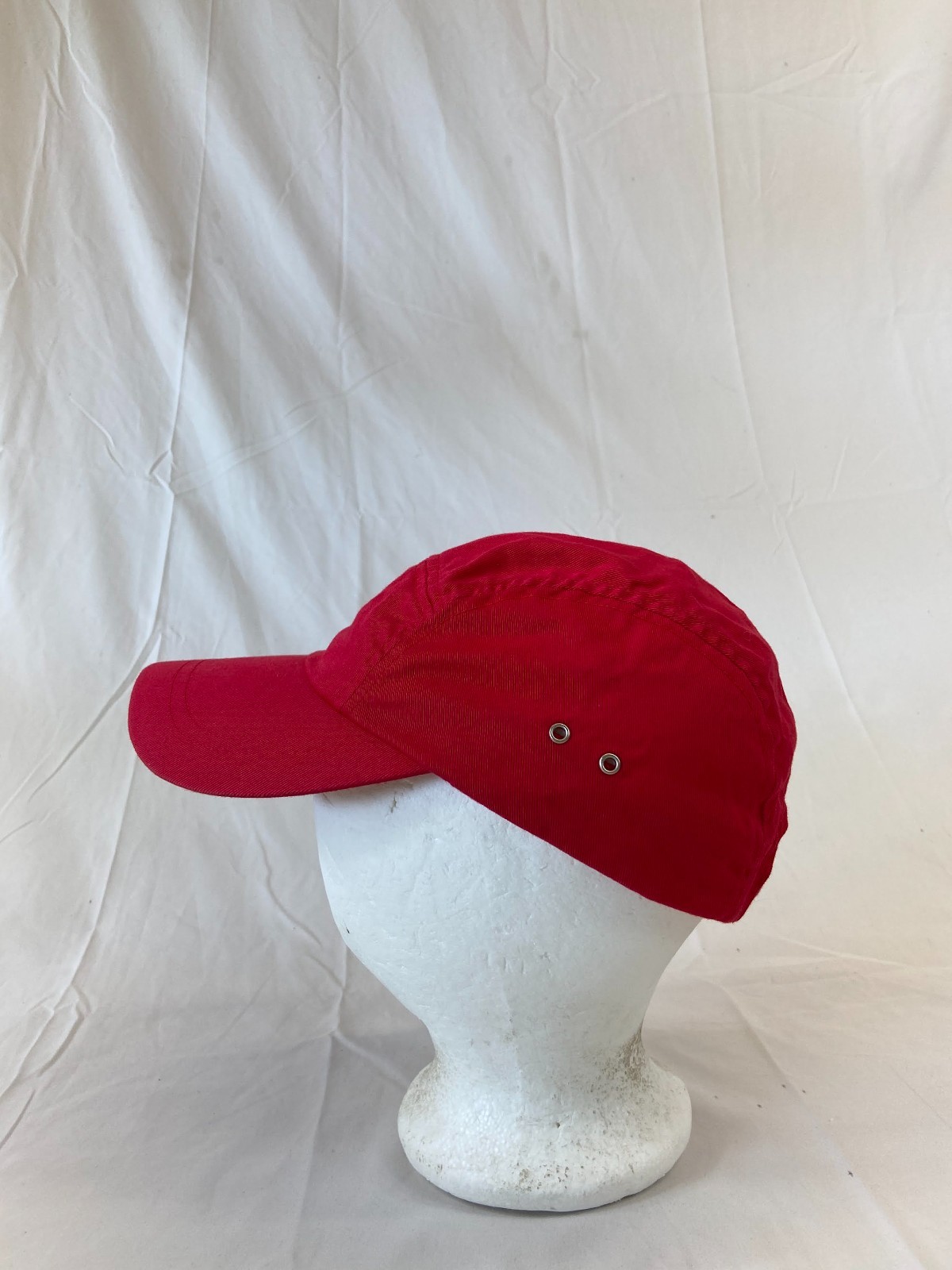 Red Baseball Cap Strapback Hat Solid Canvas Bicyc… - image 3