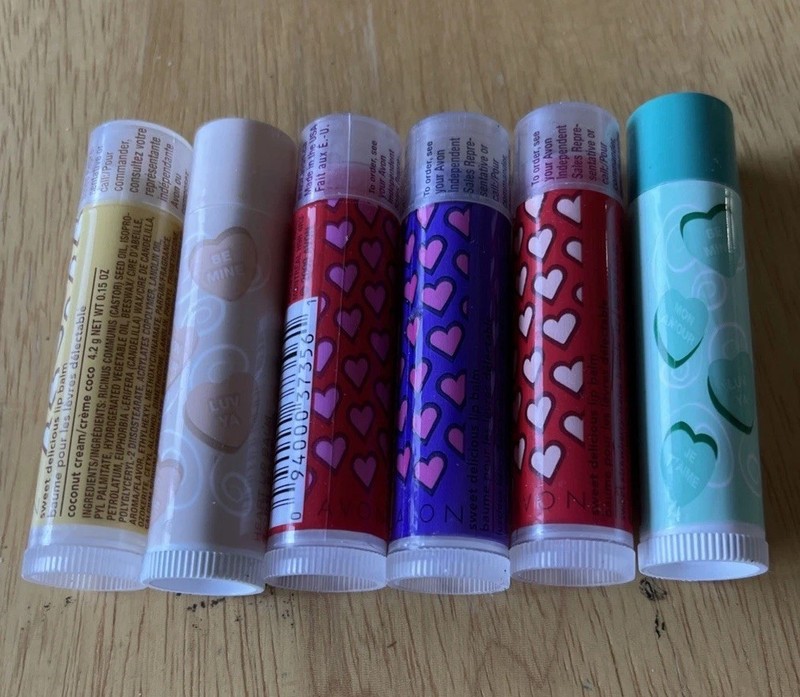 Vintage Avon Lip Balm Chapstick Valentine Assorted - Lot of 6 -4 Sealed
