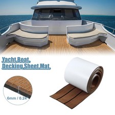 Tappetino lenzuolo decking 95"x7" EVA finto teak per barca yacht marina marrone scuro nero