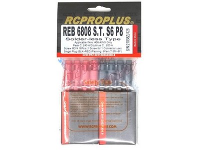 RCPROPLUS PRO S6 6mm lötfrei (8M, 8F, rot/schwarz Gehäuse) : REB6808STS6P8