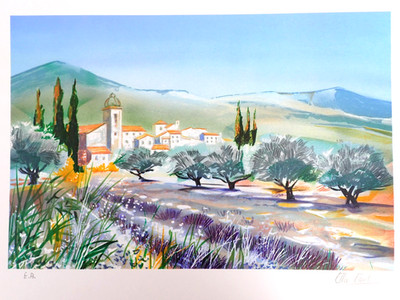 Ella Fort ''Un coin d`ombre'' 40x30 Signiert Frankreich Urlaub Sommer Bretagne