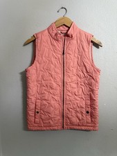 Gap Kids Girls Star Quilted Vest Peach Color Size XXL Snap Shut Pockets Zip Up