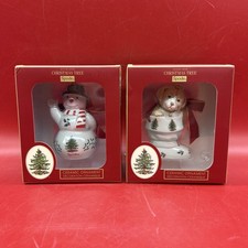 Spode Christmas Tree Puppy In Boot  Snowman Hanging Ornament Holiday Decor
