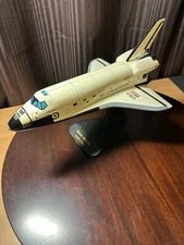 Vintage NASA Space Shuttle Atlantis  1/100  Display Wooden Desk Model