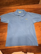 Lacoste Men  s Polo Shirt Size 3 Blue Classic Crocodile Short Sleeve Cotton Polo