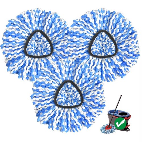 Spin Mop Replacement Head, 3 Pack Mop Heads Replacements for Rinseclean 2-Tan...