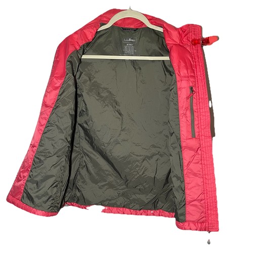 LLBean Quilted Vest Stowaway Packable Misses M PET Red Primaloft Full Zip Pocket - Picture 7 of 17