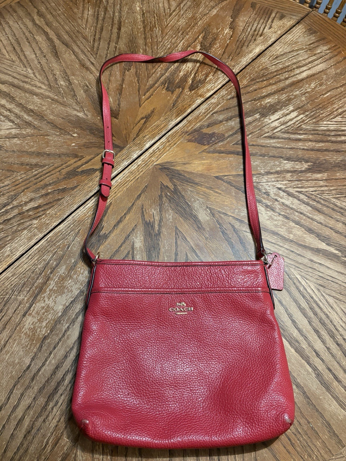 Vintage Coach Legacy Red Leather Mini Crossbody Bag Purse 6610