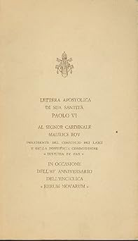 Apostolisches Schreiben Seiner Heiligkeit 1/2 Paul VI. an Kardinal Maurice
