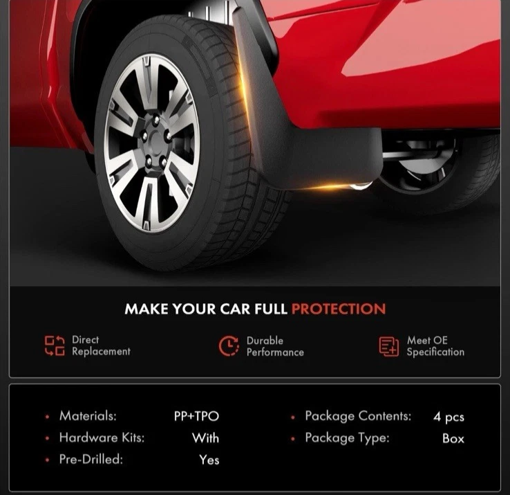 4 piezas protectores contra salpicaduras guardabarros para Chevy Silverado 1500 07-13 2500HD 3500 3500HD Foto 2 de 4