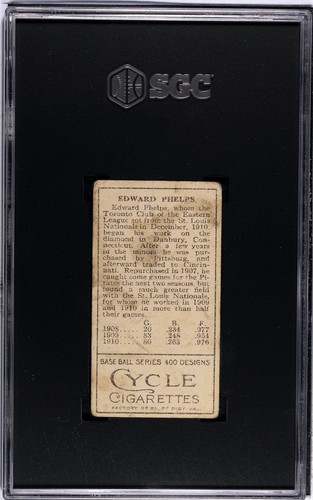 1911 T205 Cycle Edward Phelps SGC 1 PR St. Louis Cardinals - Picture 2 of 2