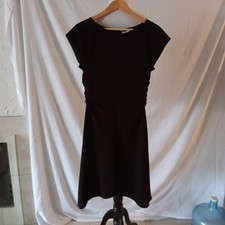 LBD Halston Heritage Bleach Dress Gathered Capped Sleeve Women's Size 6 Fancy