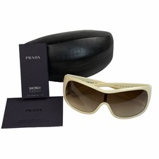 PRADA SUNGLASSES UNISEX SPR 14L ZVA-6S1 120 ZN - White/Cream  COA - Case - NICE
