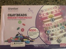 Gionlion 8000 Clay Beads Bracelet Making Kit, 24 Colors Flat Preppy Beads for Fr