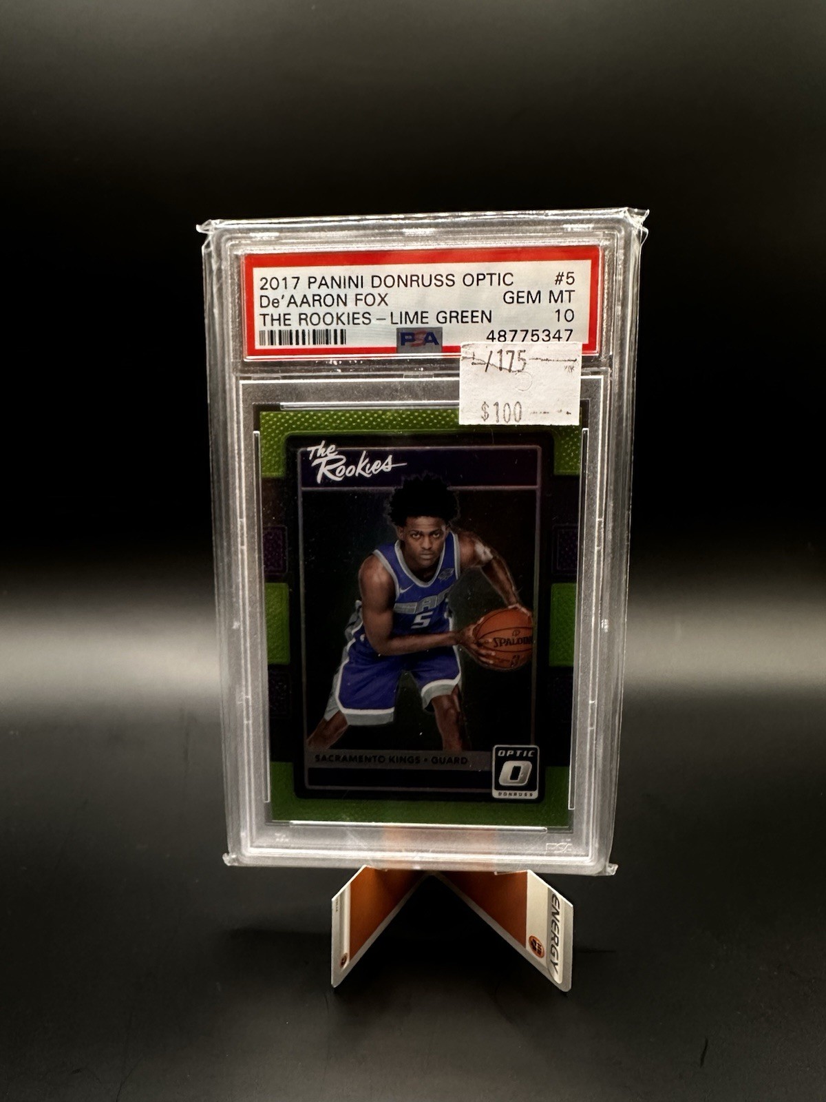 2017-18 Panini Donruss Optic De'Aaron Fox #5 Lime Green Prizm /175 PSA 10