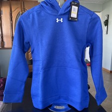 Under Armour Youth Boy's Long Sleeve Hustle Fleece Hoodie Blue Medium - NEW