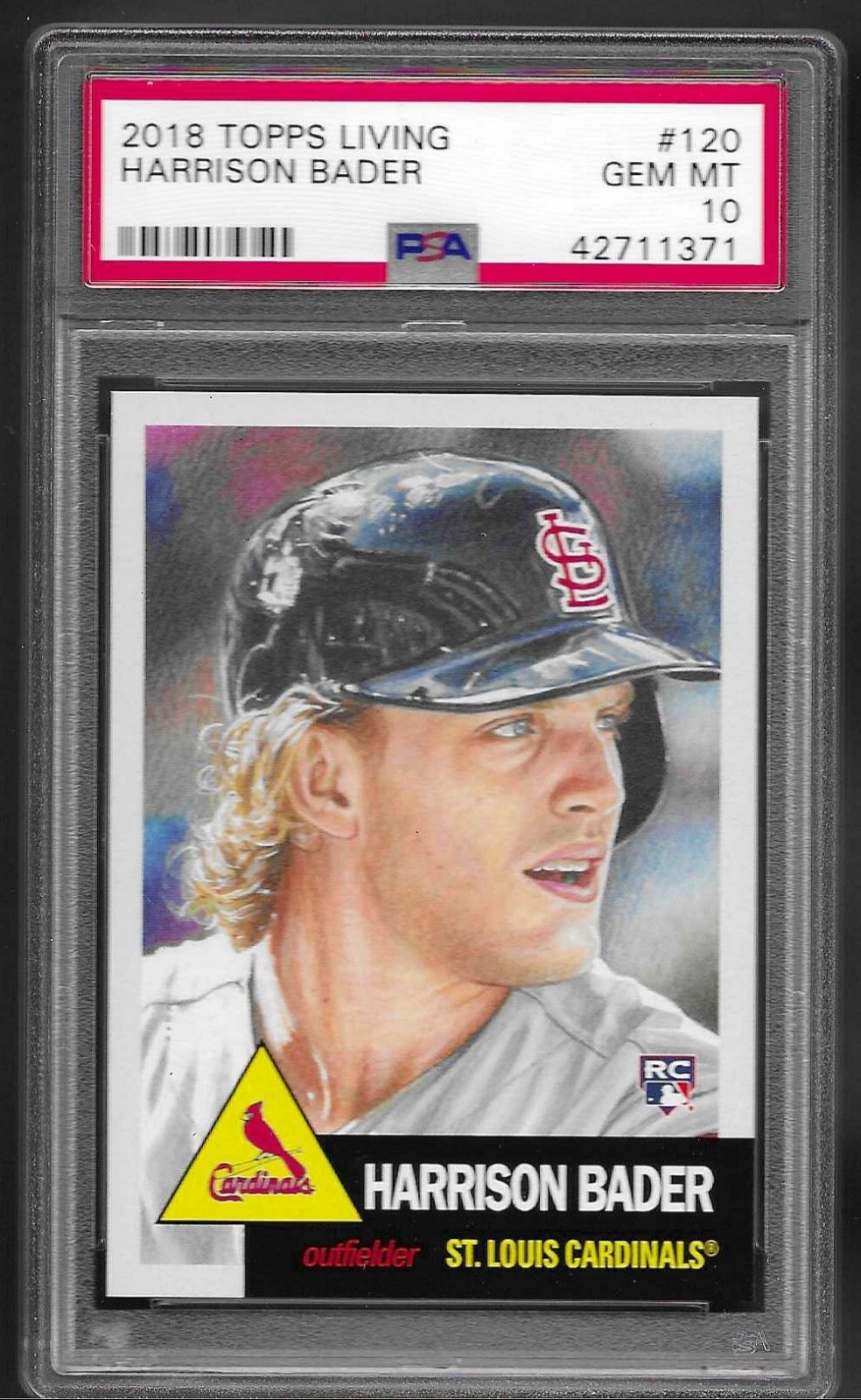 2018 Topps Living Set # 120 HARRISON BADER GEM MINT PSA 10 St. Louis Cardinals