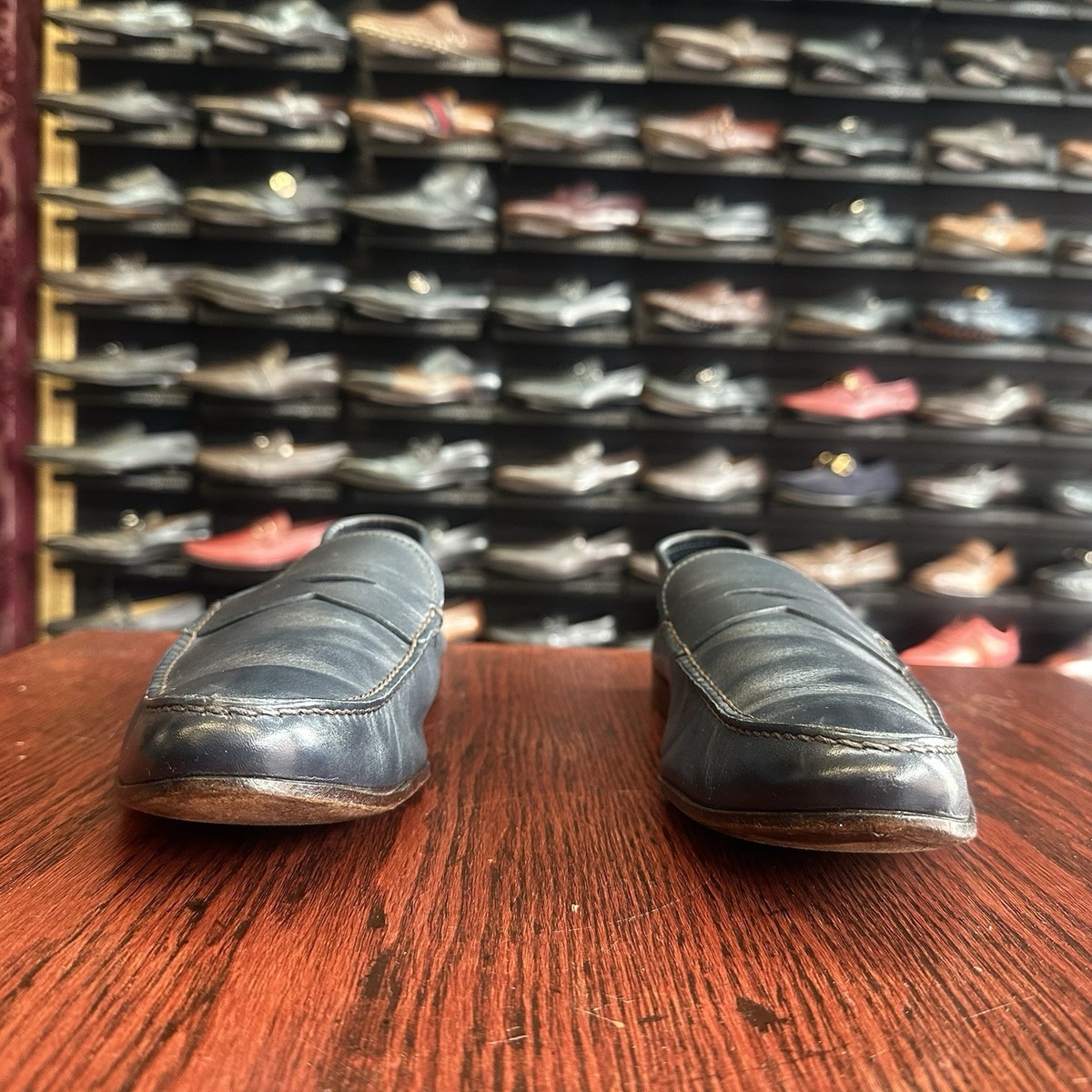 Prada Men’s Blue Loafers
Size 10.5 
Used - Fair Condition $890 Mens Blue Prada Leather Loafers Shoes Sz 7.5 UK / 8.5  main image 2