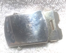 Silver Military Slide Clamp Buckle Solid Brass USA Made Great Condition