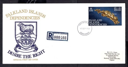 Falkland Island Dependencies - 1982 Rebuilding £1 Surcharge First Day Cover