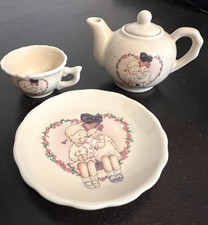 Vintage Enesco 1989 3 Piece Miniature Teapot, Cup Saucer Lucie Attwell