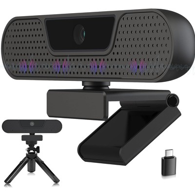 Webcam Full-HD 1080P 60FPS mit 4 Mikrofonen Weitwinkel Plug&Play für Videokon...