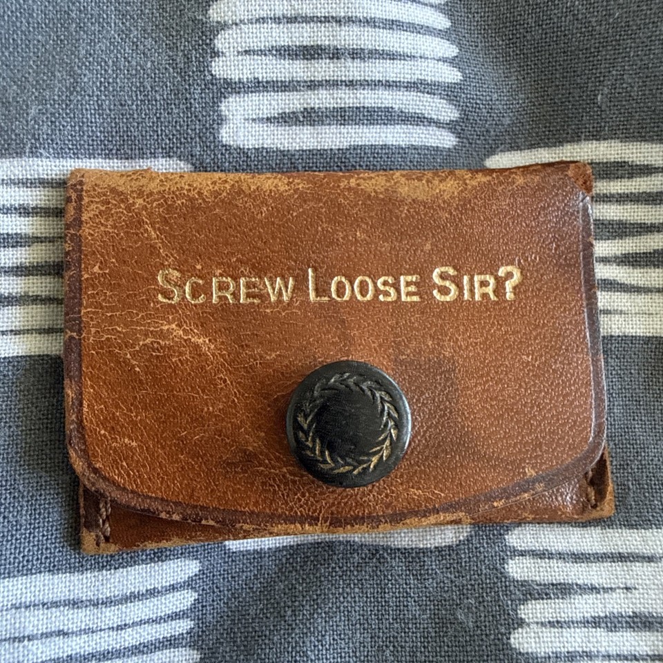 A witty British pocket screwdriver set in a tin stamped 'Screw Loose Sir?' — Terry's Made in England novelty that's actually useful and ridiculously giftable.