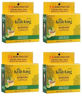 Kesh King Herbal Ayurvedic Hair Growth (30 Capsules Each x 4) = 120 Caps