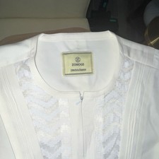 ZOMOGE Men's White Kaftan Set Traditional Middle Eastern Outfit One Size