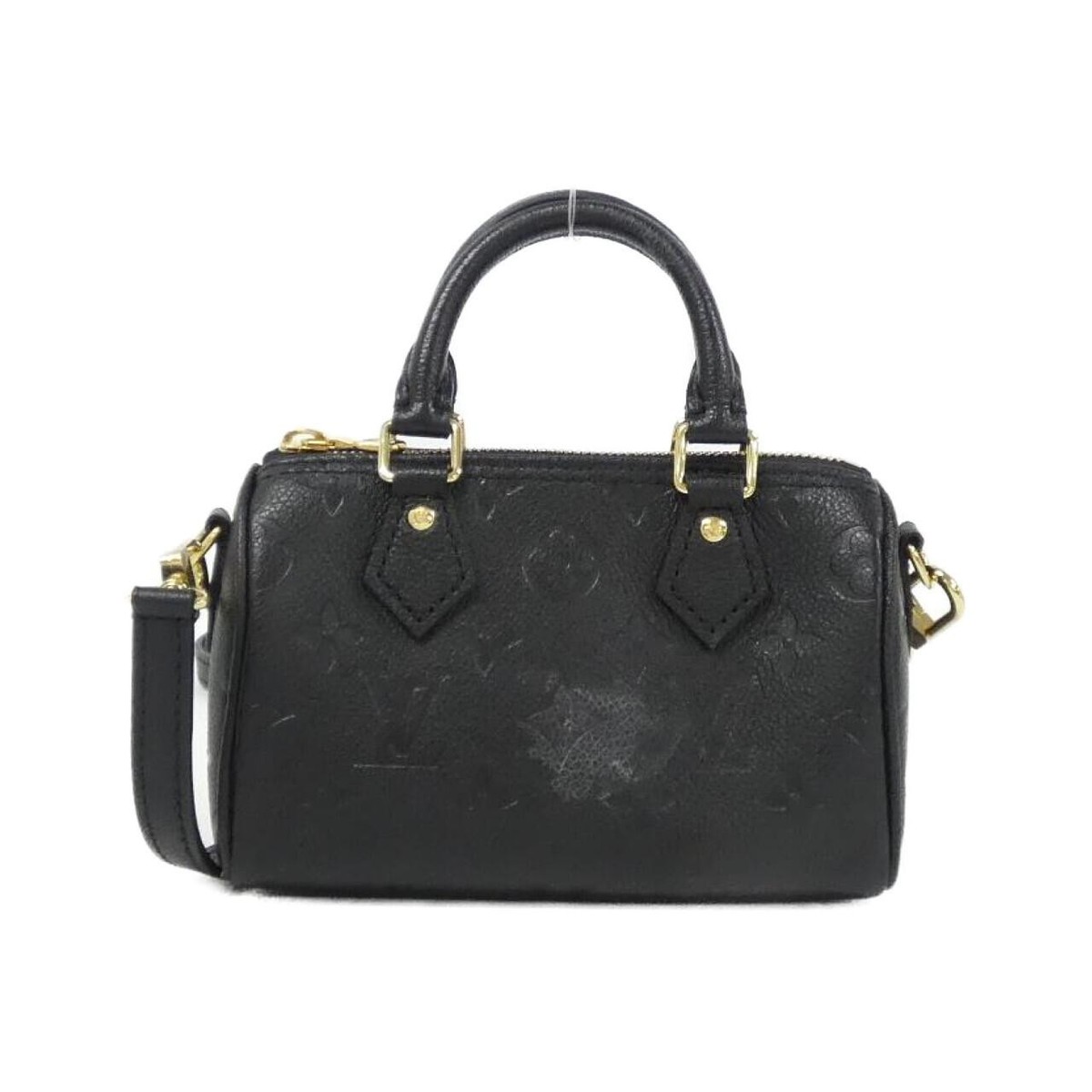 Louis Vuitton Nano Speedy Leather Bag for Women - Black for sale