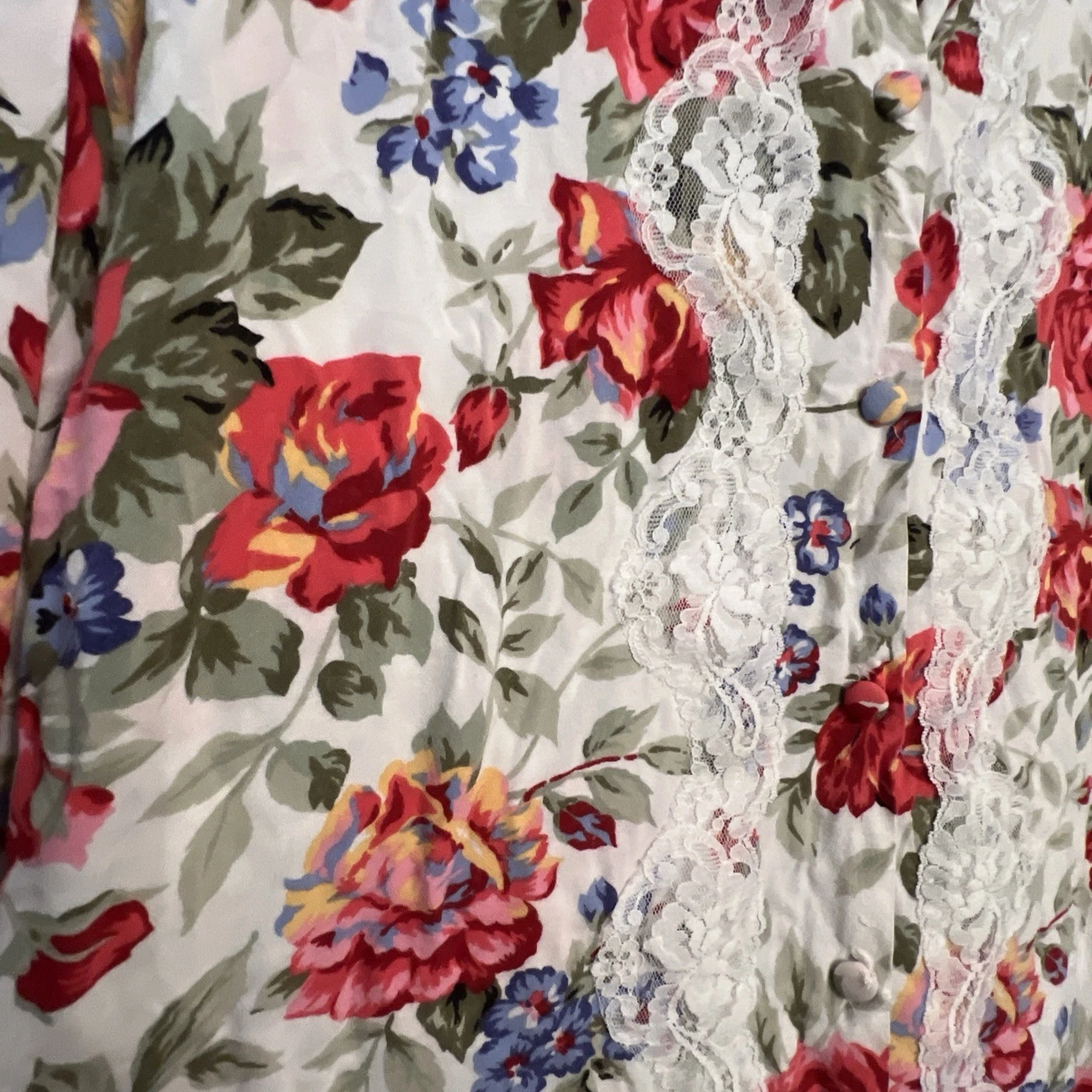 UNDERCOVER Camicia da notte vestito Victoria's Secret etichetta oro rayon pizzo rosa floreale M L vintage