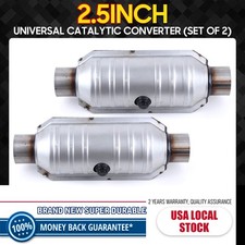 Pair 2 2.5 Universal Catalytic Converter High Flow Stainless Steel T409 Usa Pair 2 2.5 Universal Catalytic Converter High Flow Stainless Steel T409 Usa